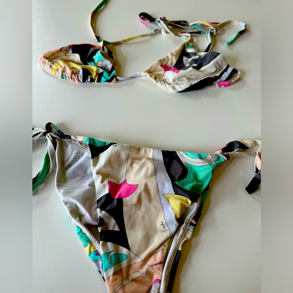 Emilio Pucci bikini white used with his own dust bag
